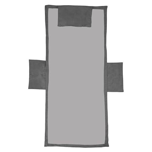Sonit - Strandtuch mit Ecken und Taschen – Strandtuch mit Gummibändern 70 x 180 cm – weiche und saugfähige Mikrofaser – schnell trocknend (hellgrau) von SoNiT home decor