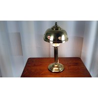 Tisch-Lampe, Messing, Mit Bunten Strasssteinen, Jugendstil-Design von SoNoArtGallery