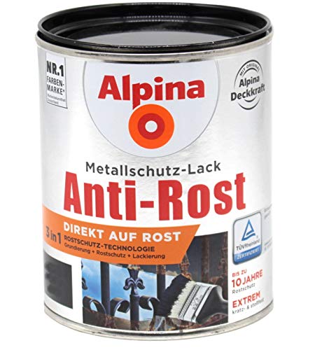 Alpina 3in1 Metallschutzlack 1l (weiss glänzend Ral9010) von Alpina