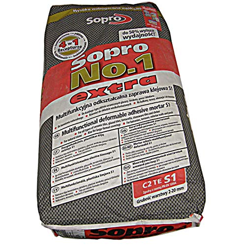 22,5kg SOPRO No.1 S1 Multifunktions- Flexkleber, Fliesen- und Natursteinkleber (1,20EUR/kg) von SoPro