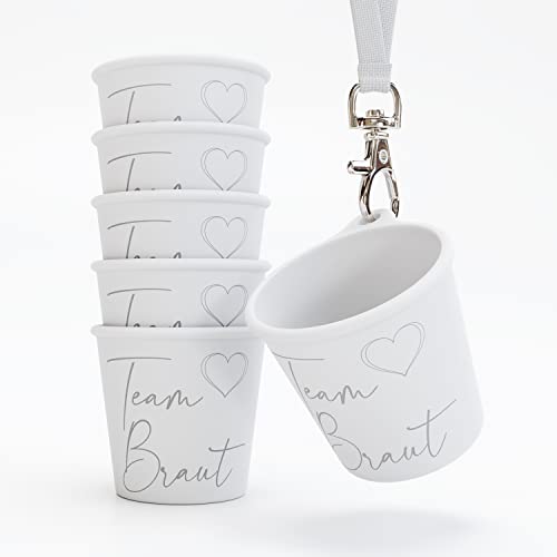 SoPro 6x Schnapsbecher zum Umhängen 4 cl wiederverwendbar - Schnapsgläser JGA 40 ml weiß - Schnapsglas zum Umhängen, Brautbecher mit Gravur, JGA Schnapsgläser, Schnapsgläser zum Umhängen JGA SoPro 6x Schnapsbecher zum Umhängen 4 cl wiederverwendbar - Schnapsgläser JGA 40 ml weiß - Schnapsglas zum Umhängen, Brautbecher mit Gravur, JGA Schnapsgläser, Schnapsgläser zum Umhängen JGA von SoPro