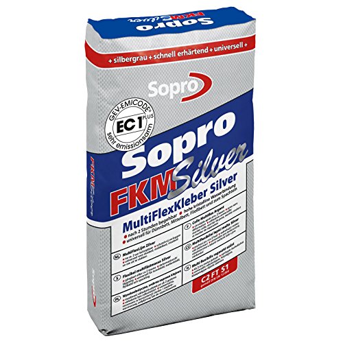 Sopro FKM® Silver 600 - schnell erhärtender, Multifunktions Flexkleber | silbergrau | für Innen und Außen geeignet (25 kg) von Sopro