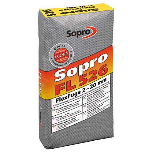 Sopro FlexFuge FL grau | 25 kg - zementärer, flexibler, wasserabweisender, trasshaltiger Fugenmörtel von Sopro