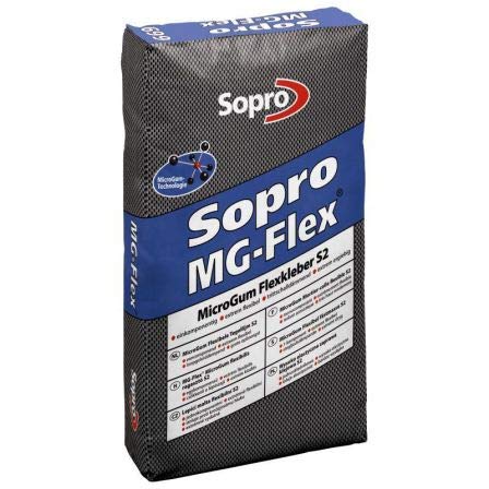 Sopro MG-Flex MicroGum Flexkleber S2 Dünnbettmörtel für die Verlegung von Feinsteinzeug-, Beton- und Naturwerksteinplatten 15kg Sopro MG-Flex MicroGum Flexkleber S2 Dünnbettmörtel für die Verlegung von Feinsteinzeug-, Beton- und Naturwerksteinplatten 15kg von SoPro