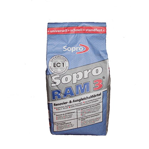 Sopro Ram 3® 454 - Renovierungs- & Ausgleichmörtel | 5 kg/Beutel | zementär, schnell erhärtend, universell einsetzbar von SoPro