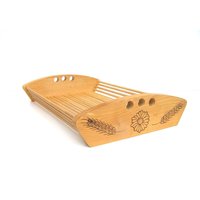 Vintage Holztablett Serviertablett Frühstückstablett Handgemachtes Natürliches Birke Baum Naturdekor von SoYesterdaySoCool