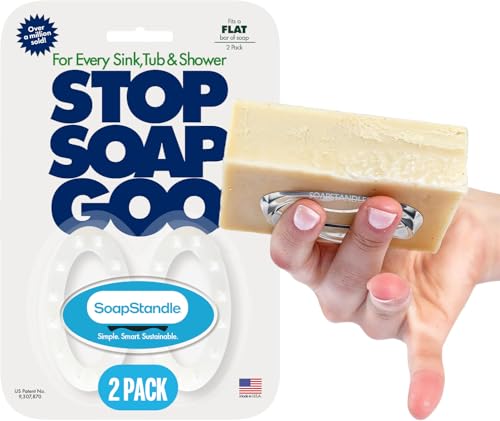 SoapStandle, Klarer Griff + Ständer, All-in-One 2er-Pack, Keine chaotische Keramik-Gummi- oder Bambus-Seifenschale, Dusche oder Badezimmer, reduziert Glycerin-Seifenabfall SoapStandle, Klarer Griff + Ständer, All-in-One 2er-Pack, Keine chaotische Keramik-Gummi- oder Bambus-Seifenschale, Dusche oder Badezimmer, reduziert Glycerin-Seifenabfall von SoapStandle
