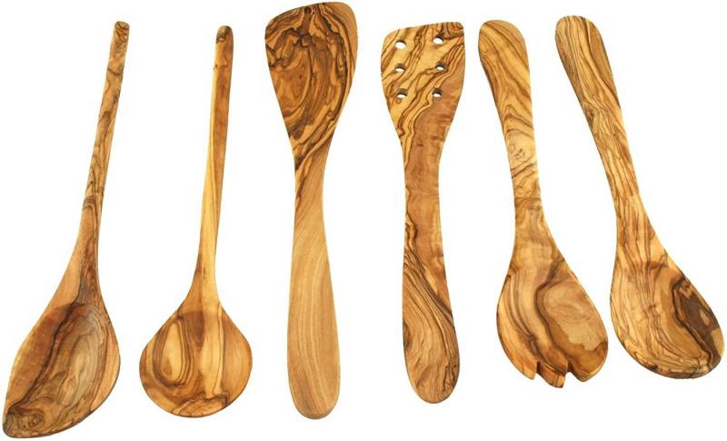 Soapbrothers Besteck-Set Besteck Olivenholz für die Küche, als Set zwischen zwei bis 6 Teilen (6-tlg), 10 Personen, Olivenholz von Soapbrothers