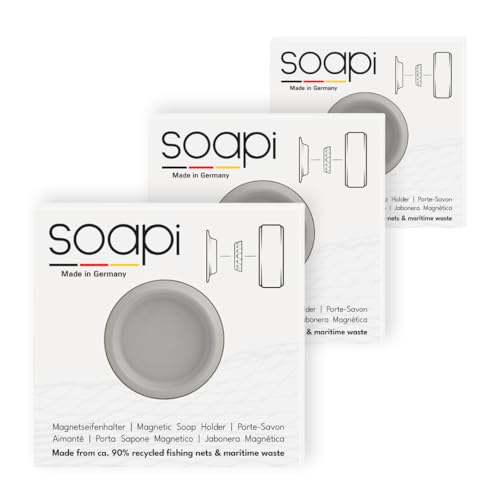Soapi - 3er-Pack Schwebender Seifenhalter Magnet zum Kleben - Grau - Wand Magnethalter für Seife - Ablage Seifenschale Magnetseifenhalter ohne Bohren/Saugnapf Soapi - 3er-Pack Schwebender Seifenhalter Magnet zum Kleben - Grau - Wand Magnethalter für Seife - Ablage Seifenschale Magnetseifenhalter ohne Bohren/Saugnapf von Soapi