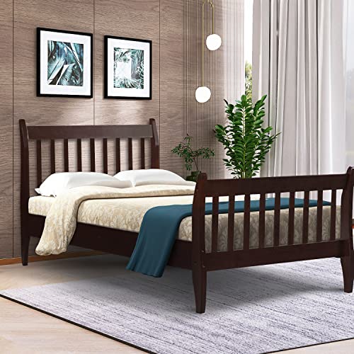 SoarFlash Massivholzbettgestell für Einzelbett – mit Kopfteil, Fußteil und Lattenuntergestell, ideal für Kinder, Jugendliche und Erwachsene, Kaffeebraun SoarFlash Massivholzbettgestell für Einzelbett – mit Kopfteil, Fußteil und Lattenuntergestell, ideal für Kinder, Jugendliche und Erwachsene, Kaffeebraun von SoarFlash