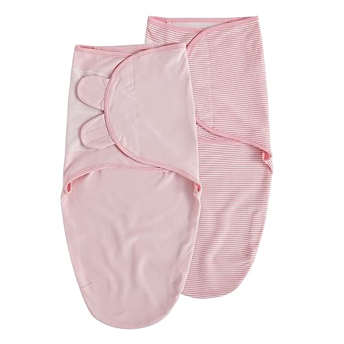 Soarwg Kids Pucksack Baby 0–3 Monate Baby Schlafsäcke für Neugeborenen Kleinkinder Oeko-tex100 Swaddle Decke Pucktuch Babyschlafsack Wickeltuch für Säuglinge Unisex 2er Pack (Soft Pink) von Soarwg Kids