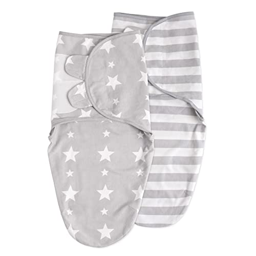 Soarwg Kids Pucksack Baby 0–3 Monate Schlafsäcke für Neugeborenen Kleinkinder Oeko-tex100 Swaddle Decke Pucktuch Babyschlafsack Wickeltuch Säuglinge 100% Bio-Baumwolle Unisex 2er Pack (Grau) von Soarwg Kids