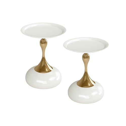 Soayone Kleiner Couchtisch Rund 2er Set Beistelltisch Gold Couchtisch Weiß Rund Nachttisch Metall Soayone Kleiner Couchtisch Rund 2er Set Beistelltisch Gold Couchtisch Weiß Rund Nachttisch Metall von Soayone