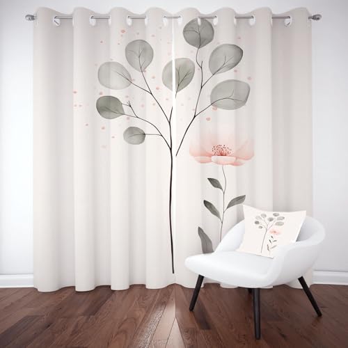Sobhdga Eukalyptus Blumen Raumteiler Vorhang, Natur Pflanzen Vorhänge Thermovorhang Hitzeschutz, Einfache Blätter Gardinen mit Ösen 2er Set, Vorhang für Schlafzimmer H 245 x B 70 cm Sobhdga Eukalyptus Blumen Raumteiler Vorhang, Natur Pflanzen Vorhänge Thermovorhang Hitzeschutz, Einfache Blätter Gardinen mit Ösen 2er Set, Vorhang für Schlafzimmer H 245 x B 70 cm von Sobhdga