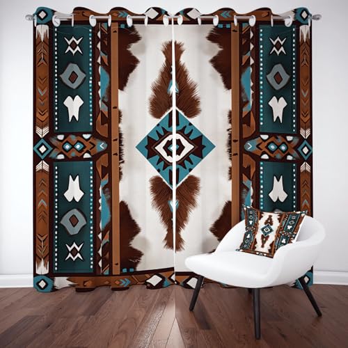 Sobhdga Navajo Aztec Vorhänge, Amerika Indische Vorhang Blickdicht, Ethno Südwestlicher Gardinen für Wohnzimmer Schlafzimmer, Kälteschutz Thermovorhang mit Ösen 2er Set H 175 x B 140 cm Sobhdga Navajo Aztec Vorhänge, Amerika Indische Vorhang Blickdicht, Ethno Südwestlicher Gardinen für Wohnzimmer Schlafzimmer, Kälteschutz Thermovorhang mit Ösen 2er Set H 175 x B 140 cm von Sobhdga