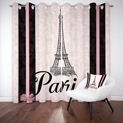 Sobhdga Outdoor Vorhang Eiffelturm Paris Vorhänge Sonnenschutz Balkon, Romantisch Architektur Vorhang Blickdicht, Gebäude Gardinen mit Ösen, für Wohnzimmer Schlafzimmer 2er Set 245x150 Sobhdga Outdoor Vorhang Eiffelturm Paris Vorhänge Sonnenschutz Balkon, Romantisch Architektur Vorhang Blickdicht, Gebäude Gardinen mit Ösen, für Wohnzimmer Schlafzimmer 2er Set 245x150 von Sobhdga