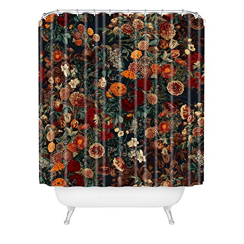 Society6 Burcu Korkmazyurek Exotic Garden - Night XXXI Duschvorhang, Polyester, Mehrfarbig, 72" x 69" von Society6