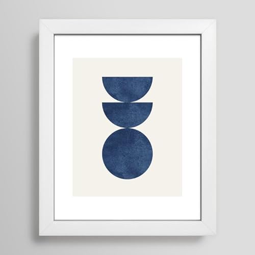 Society6 Moonlightprint Woodblock Kunstdruck "Mid Century Modern", gerahmt, Größe XS, 20,3 x 25,4 x 30,5 cm, Marineblau Society6 Moonlightprint Woodblock Kunstdruck "Mid Century Modern", gerahmt, Größe XS, 20,3 x 25,4 x 30,5 cm, Marineblau von Society6
