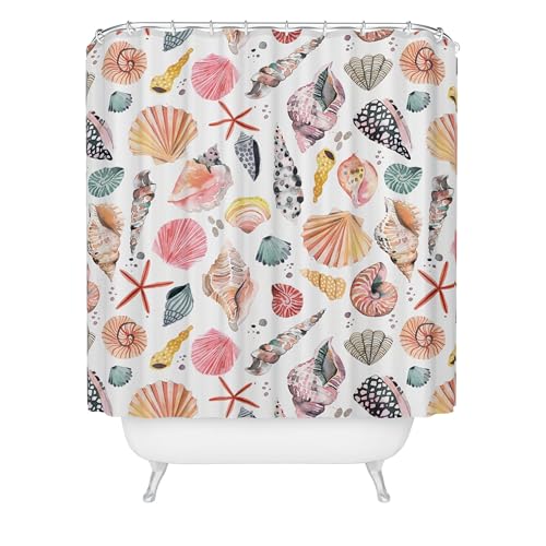 Society6 Ninola Designs Duschvorhang, Badezimmer-Dekoration, extra lang, Stoff-Duschvorhänge für Badezimmer, 180,3 x 188 cm, marokkanische Muscheln, Orange Society6 Ninola Designs Duschvorhang, Badezimmer-Dekoration, extra lang, Stoff-Duschvorhänge für Badezimmer, 180,3 x 188 cm, marokkanische Muscheln, Orange von Society6
