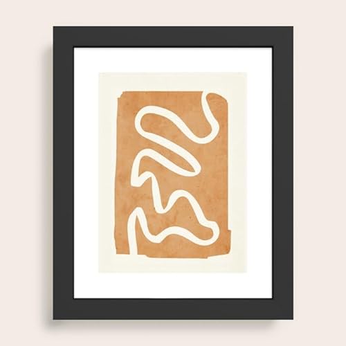 Society6 Thingdesign Gerahmter Kunstdruck "Abstraktes Minimal 78.7 cm (Modern Black - X-Small 8 x 10-10x12) von Society6