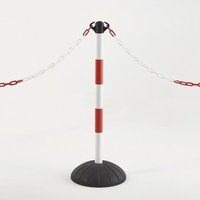 MOTTEZ Sperrpfosten Pro mit Gummihalter, weiß, rot und schwarz von MOTTEZ