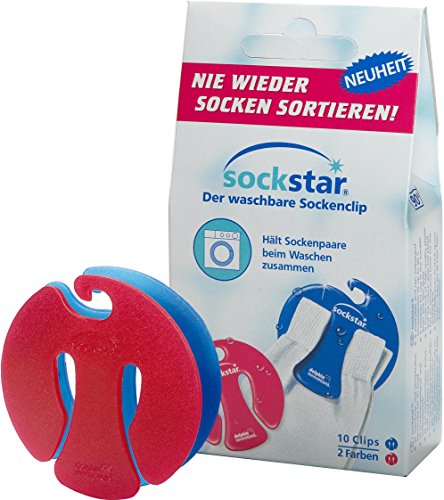 SOCKSTAR Sockenklammern Sockenclips Basic Line - Basic Pack = 10 Clips je 5 in rot + blau SOCKSTAR Sockenklammern Sockenclips Basic Line - Basic Pack = 10 Clips je 5 in rot + blau von Sockstar