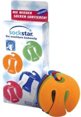 Sock-clips SOCKSTAR Basic Line - Family Pack = 20 pieces in 4 colours by Sockstar Sock-clips SOCKSTAR Basic Line - Family Pack = 20 pieces in 4 colours by Sockstar von Sockstar