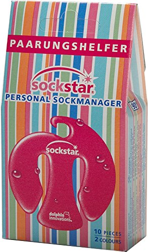 Sockstar Sockenclips Colours & Stripes - Basic Pack = 10 Clips in 2 frischen variierenden Pastellfarben von Sockstar