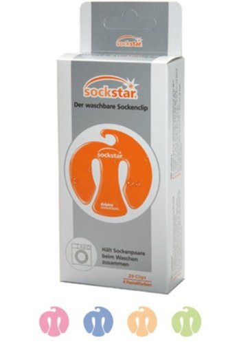 Sockstar - Der perfekte Clip zum Waschen und Organisieren von Socken! Familienpaket mit 20 Clips, 4 Pastellfarben. von Sockstar