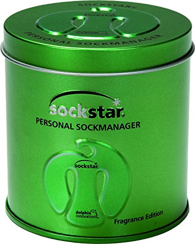 sockstar® Sockenclips Sockenklammern Premium Gift Box Metallic Green Edition - 20 Stück in Einer Präsentdose, je 5 Stück in 4 Pastellfarben von Sockstar