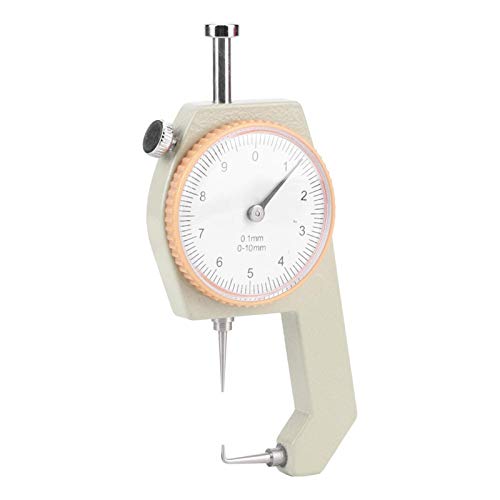 Dickenmessgerät Flachkopf Tragbares Dickenmessgerät Kegelkopf-Messschieber Messschieber 0-10 mm Dickenmessgerät für Leder für Papier(Curved tip) von Socobeta