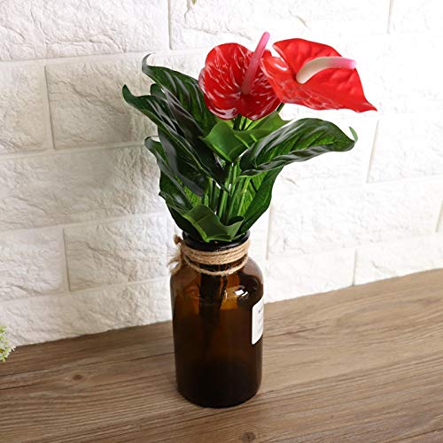 Gefälschte Pflanze Plastik Delicate Red Anthurium Flowers Künstliche Pflanze für DIY Bouquet für Hochzeit von Socobeta