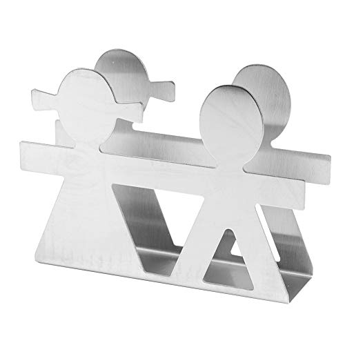 Serviettenhalter Serviettenspender Serviettenhalter Silber Metall für Cocktail Edelstahl Modern Serviettenhalter Rack Tischdekoration Liebhaber Stil für IC Karten Strohhalm Halter Küche von Socobeta