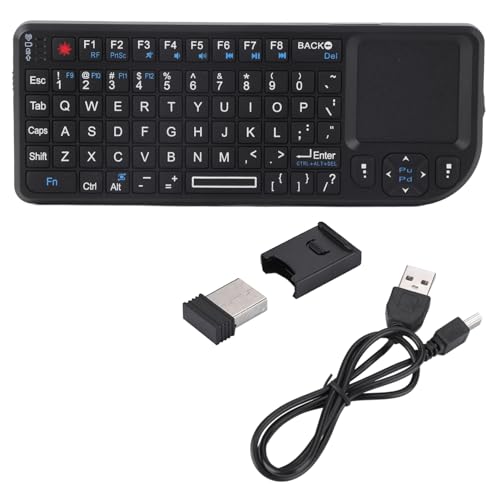 Socobeta Schlanke kabellose Tastatur Ultra Touchpad Wiederaufladbare Tastatur mit Hintergrundbeleuchtung und Infrarotanzeige, Tastatursteckplatz, leistungsstarke drahtlose von Socobeta