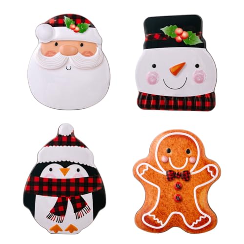 Socueny Süßigkeitenbehälter, Weihnachtsplätzchendose, Leere Weißblech-Süßigkeitenschachteln, Cartoon-Weihnachtsmann-Geschenk-Aufbewahrungsbehälter, Langlebig von Socueny
