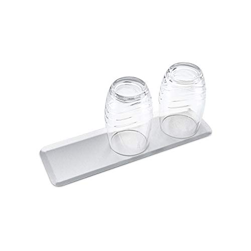 SodaNature® Design Abtropfschale z.B. für SodaStream Flaschenhalter | Edler Untersetzer für Gläser, Flaschen, Badartikel & mehr | rostfrei & spülmaschinengeeignet [3er | 28x9cm, Edelstahl] von SodaNature