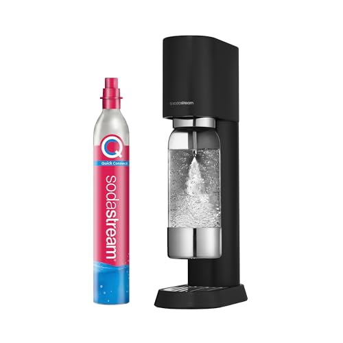SodaStream® enso™ Premium Wassersprudler aus Edelstahl, inkl. 1 L BPA-FREIE KUNSTSTOFFFLASCHE (spülmaschinengeeignet) + Quick Conntect CO2-Zylinder, Farbe: schwarz von sodastream