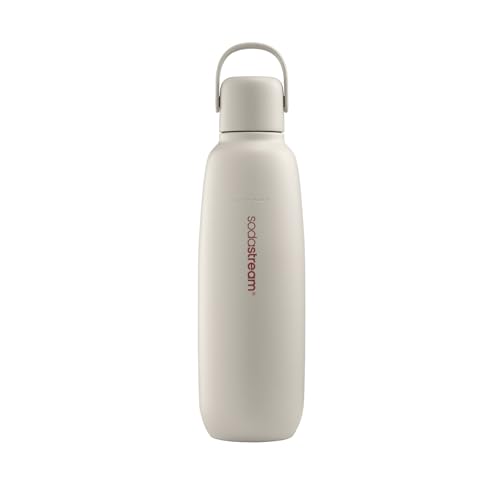 SodaStream 0,9L Fizz&go COOL Metallflasche Sand | Spülmaschinengeeignet | Kompatibel mit Duo, E-Duo, Terra UVM. | Hält bis zu 12 Stunden warm & kalt | BPA-frei | 1er-Pack von SodaStream