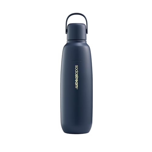 SodaStream 0,9L Fizz&go COOL Metallflasche Storm | Spülmaschinengeeignet | Kompatibel mit Duo, E-Duo, Terra UVM. | Hält bis zu 12 Stunden warm & kalt | BPA-frei | 1er-Pack von SodaStream