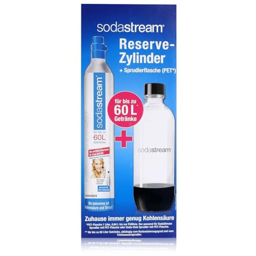 SodaStream ReservePack- mit PET Flasche (1 CO2-Zylinder für 60L und 1L PET-Flasche) von SodaStream