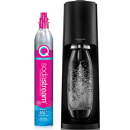 SodaStream Terra Sparkling Water Maker (schwarz) mit CO2- und DWS-Flasche von SodaStream