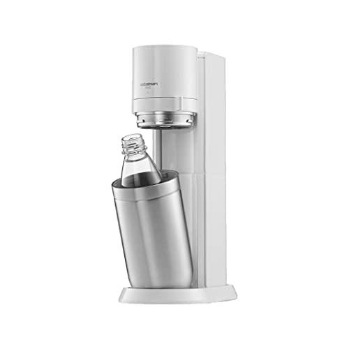 SodaStream Wassersprudler Duo mit CO2-Zylinder, 1x 1L Glasflasche und 1x 1L spülmaschinenfeste Kunststoff-Flasche, Höhe: 44cm, Farbe: Weiß, 8719128118345, 44cm hoch von SodaStream