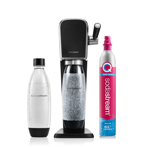 SodaStream Wassersprudler Art mit CO2-Zylinder und 1x 1L spülmaschinenfeste Kunststoff-Flasche, Höhe 44cm, Schwarz, 44 cm von SodaStream