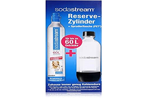 Sodastream 4052003330-12/18 Zusätzlicher C02-Zylinder + 1 PET-Flasche 1L schwarz von SodaStream