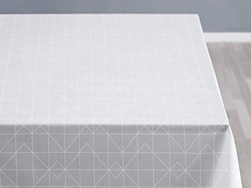 Sødahl 11811 Nordic Design Brand Luxus Tischdecke, 140 x 220 cm, Damast Raffiniert Weiß von Sodahl