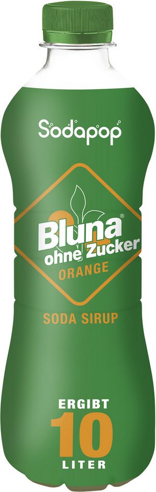 Sodapop Wassersprudler Flasche SODAPOP BLUNA Orange Sirup ohne Zucker 500ml für 10 Liter von Sodapop
