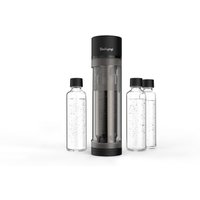 Wassersprudler Logan matt schwarz, 2x 850ml + 1x 600ml Glasflaschen von Sodapop