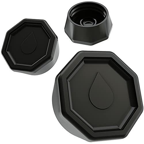 Sodaquip® Deckel für Sodastream Glasflaschen Crystal & Penguin aus Premium Kunststoff - 3x moderne Deckel für Sodastream Glasflasche - Ersatzdeckel, Verschluss, Flaschendeckel (3x Schwarz) von Sodaquip