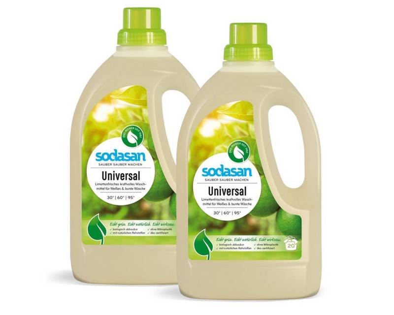 Sodasan Sodasan Universal Waschmittel Limette 1,5L (2er Pack) Colorwaschmittel von Sodasan