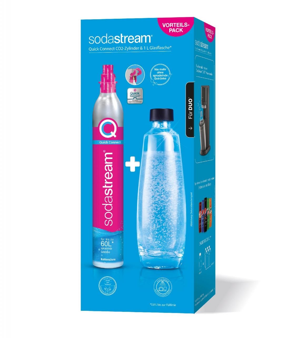Sodastream Quick Connect Reservezylinder inkl. 1 L Glasflasche von Sodastream